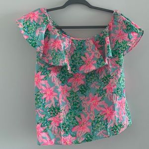 NWT - Lily Pulitzer- zeldie one shoulder ruff